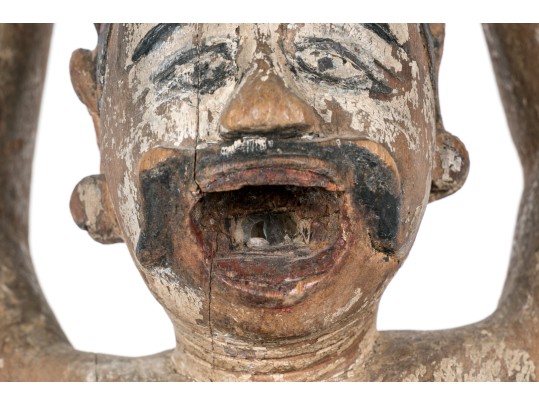 Asian Carved And Painted Wood Figure