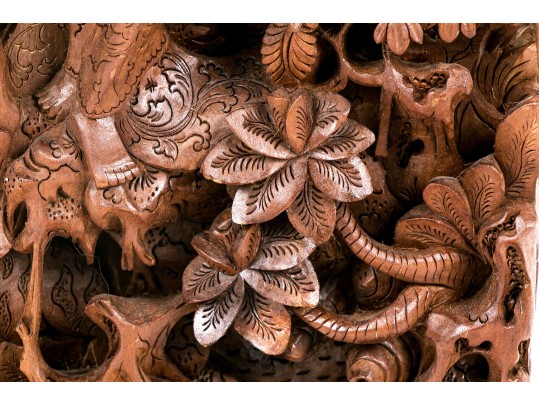 Carved Thai Wooden Panel