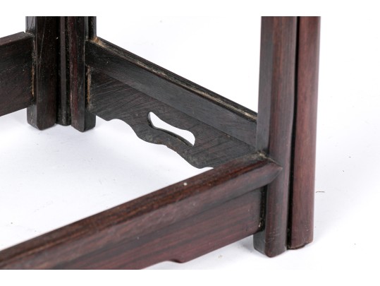 Asian Carved Wood Candle Lantern Stand