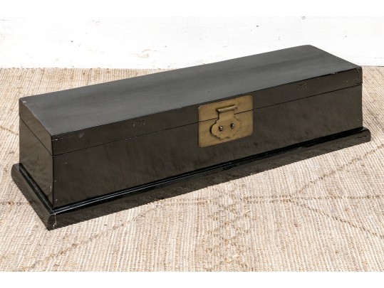 Vintage Chinese Black Lacquered Trunk