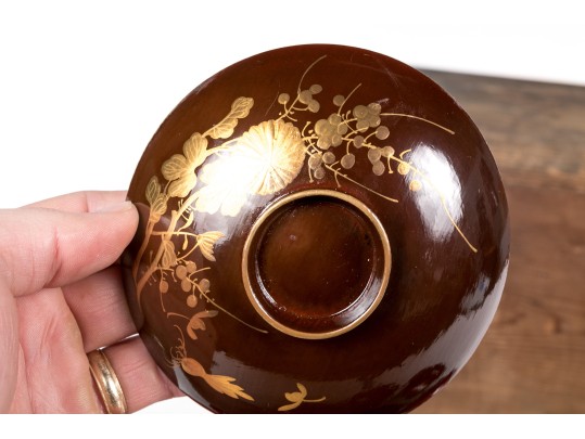 Collection Of Asian Lacquered Bowls, Boxed