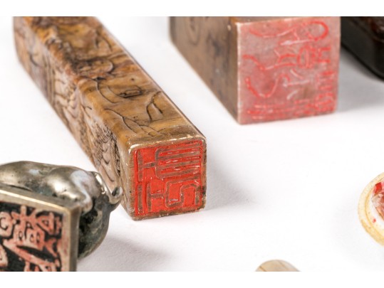 Large Collection Of Chinese Stone Chops And Seals With Other Items