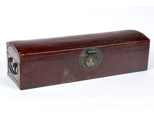Antique Asian Leather Covered Box