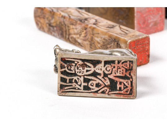 Large Collection Of Chinese Stone Chops And Seals With Other Items