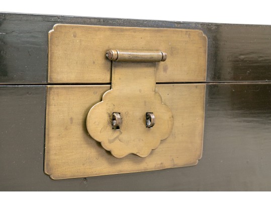 Vintage Chinese Black Lacquered Trunk