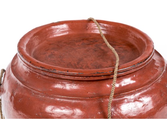 South Asian Lacquered Lidded Bowl 