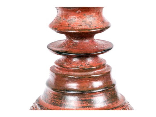 Tall South Asian Red Lacquered Box