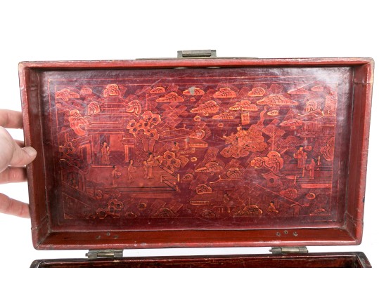 Antique Chinese Lacquered And Decorated Box