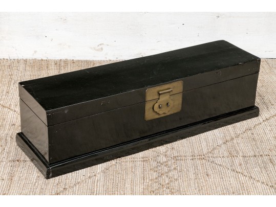Vintage Chinese Black Lacquered Trunk
