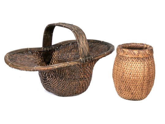 Two Asian Woven Baskets