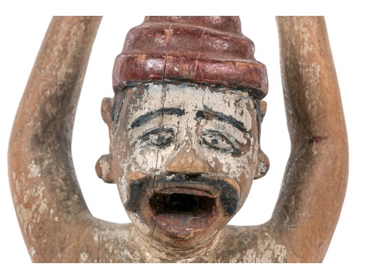 Asian Carved And Painted Wood Figure