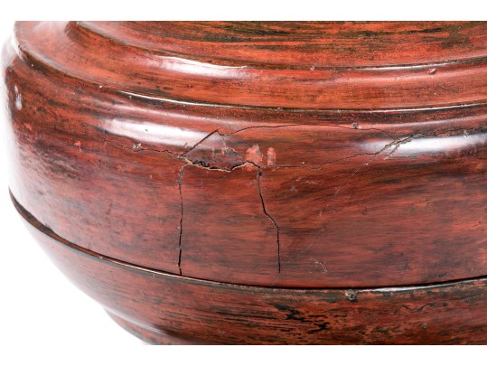 Tall South Asian Red Lacquered Box