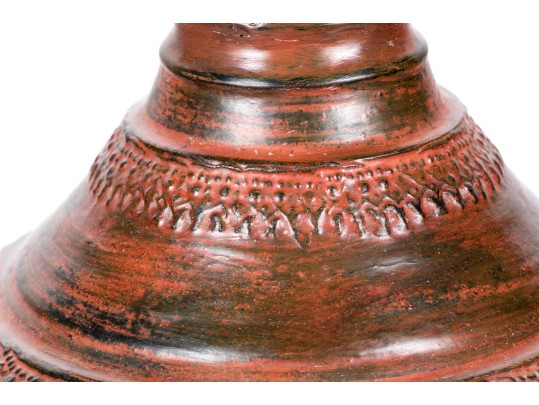 Tall South Asian Red Lacquered Box