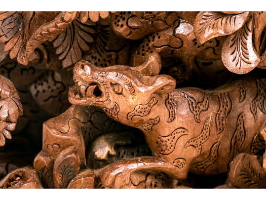 Carved Thai Wooden Panel