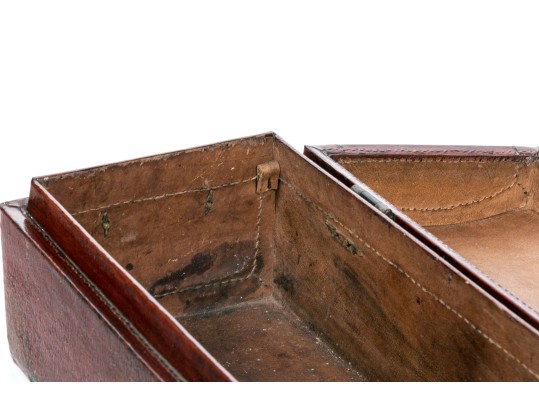 Antique Asian Leather Covered Box