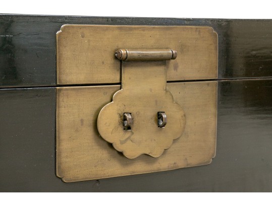 Vintage Chinese Black Lacquered Trunk