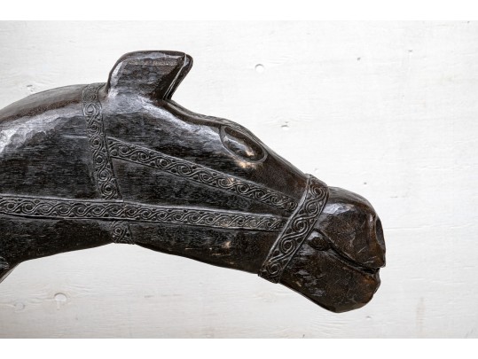 Antique African Tribal Large Scale Sculpture- Figure On Horseback
