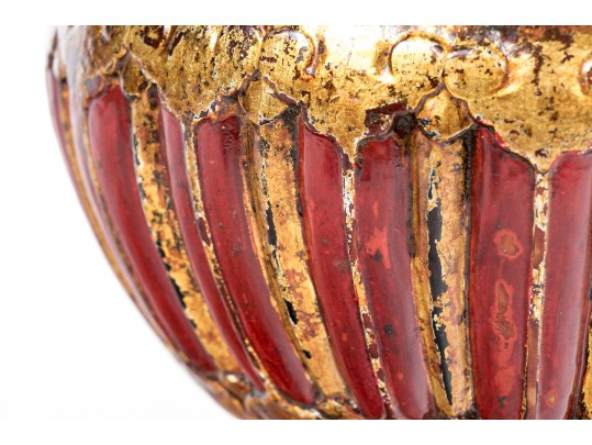 South Asian Carved, Lacquered And Gilt Box