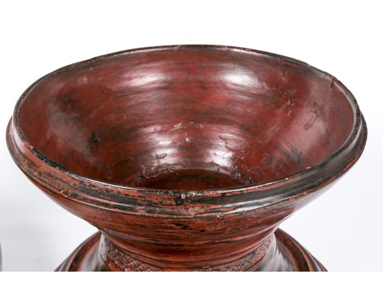 Tall South Asian Red Lacquered Box