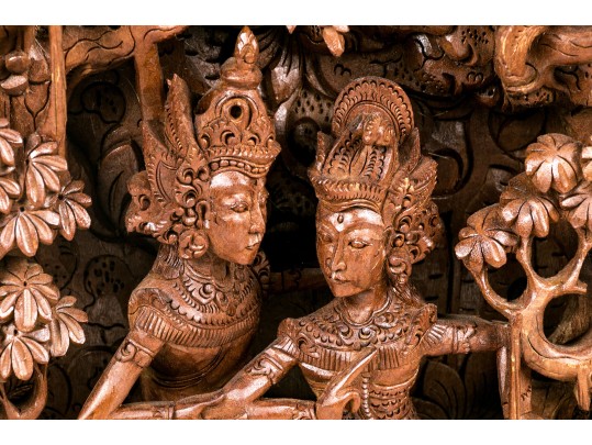 Carved Thai Wooden Panel