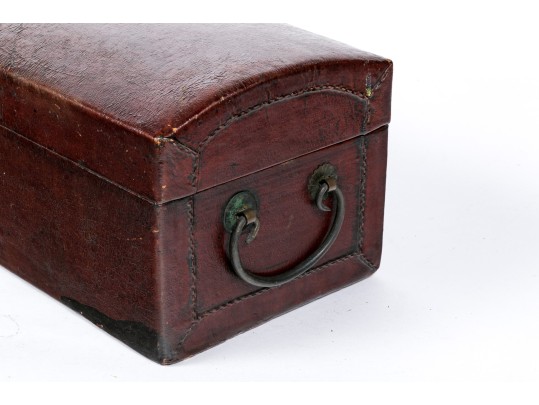Antique Asian Leather Covered Box
