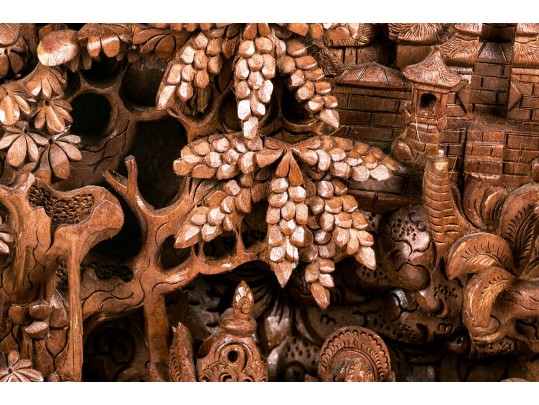 Carved Thai Wooden Panel