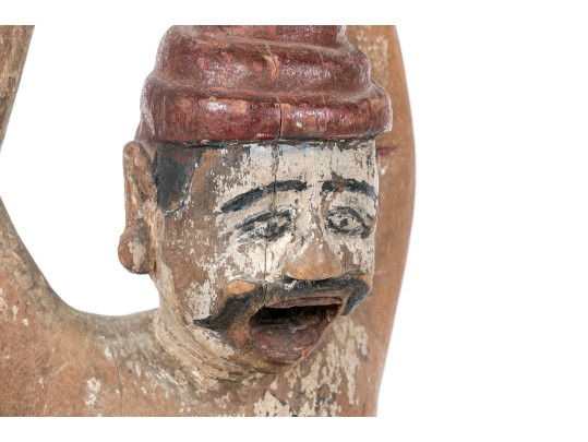 Asian Carved And Painted Wood Figure
