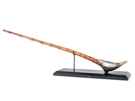 South Asian Decorated Bamboo Shaft On Stand