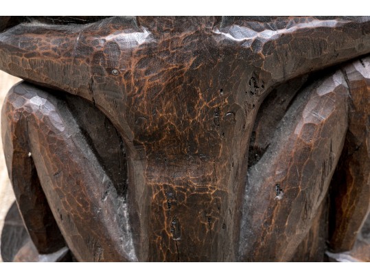 African Tribal Carved Table 