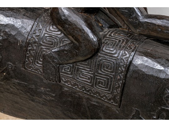 Antique African Tribal Large Scale Sculpture- Figure On Horseback