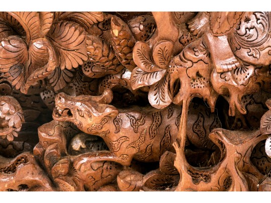 Carved Thai Wooden Panel