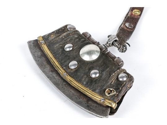 Antique Central Asian Silver And Gilt Decorated Leather Purse