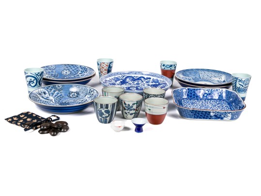 Large Collection Of Chinese Blue And White Porcelains