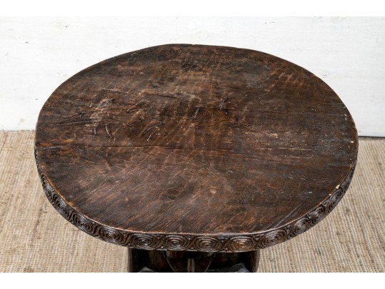 African Tribal Carved Table 