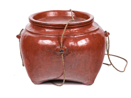 South Asian Lacquered Lidded Bowl 