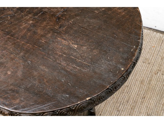 African Tribal Carved Table 
