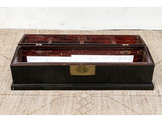 Vintage Chinese Black Lacquered Trunk