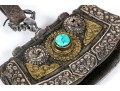 Antique Central Asian Silver And Gilt Decorated Leather Purse