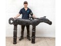Antique African Tribal Large Scale Sculpture- Figure On Horseback