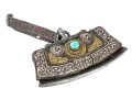 Antique Central Asian Silver And Gilt Decorated Leather Purse