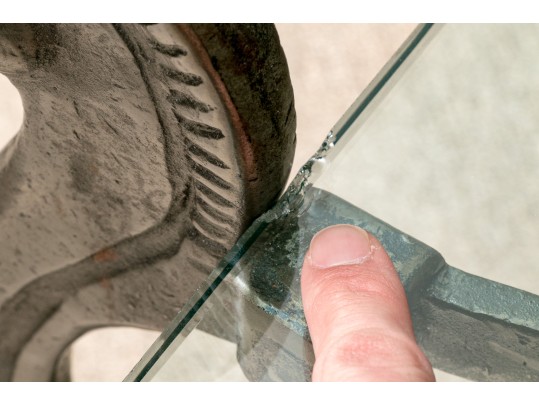 Fabulous Horse Finial Glass Coffee Table