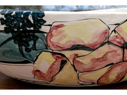 Large Italian Hand Painted Fruit Bowl