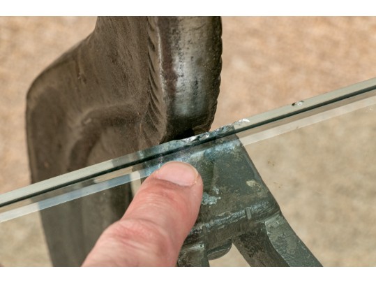 Fabulous Horse Finial Glass Coffee Table