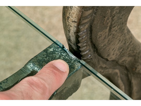 Fabulous Horse Finial Glass Coffee Table