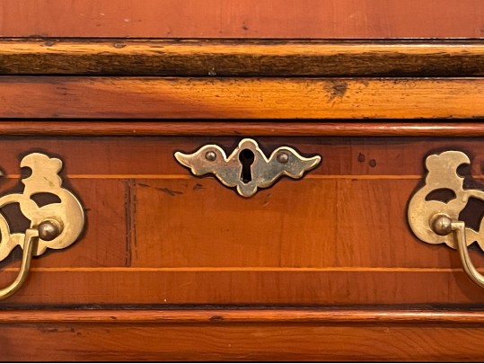 Diminutive Slant Front Marquetry Inlaid Secretary