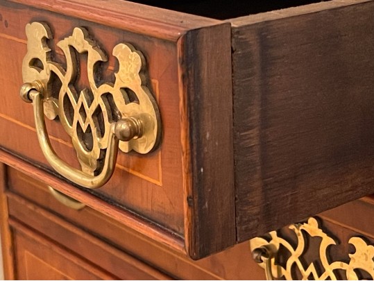 Diminutive Slant Front Marquetry Inlaid Secretary