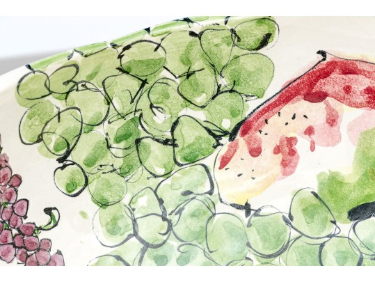 Large Italian Hand Painted Fruit Bowl