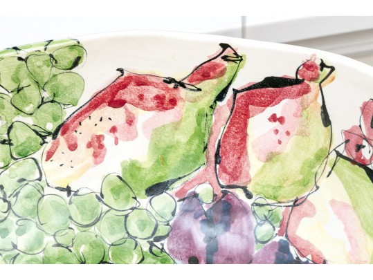 Large Italian Hand Painted Fruit Bowl