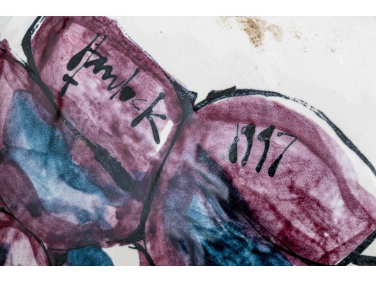 Large Italian Hand Painted Fruit Bowl