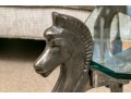 Fabulous Horse Finial Glass Coffee Table
